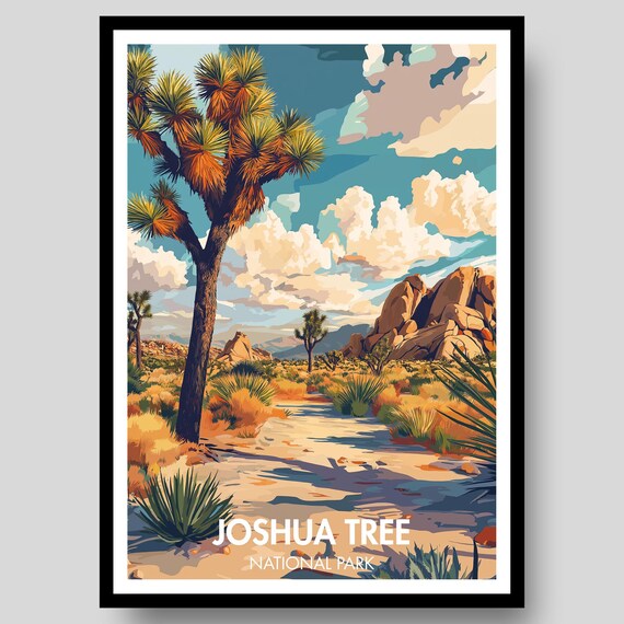 Joshua Tree National Park Golden Desert Joshua Tree Sky Travel Poster