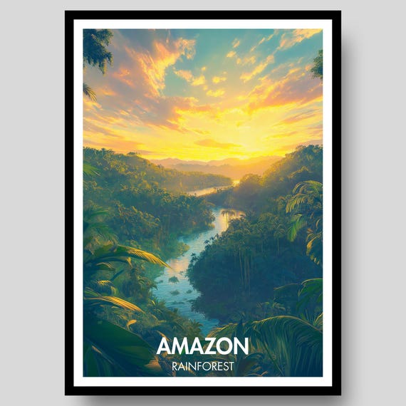 Amazon Rainforest Poster, South America Art Print