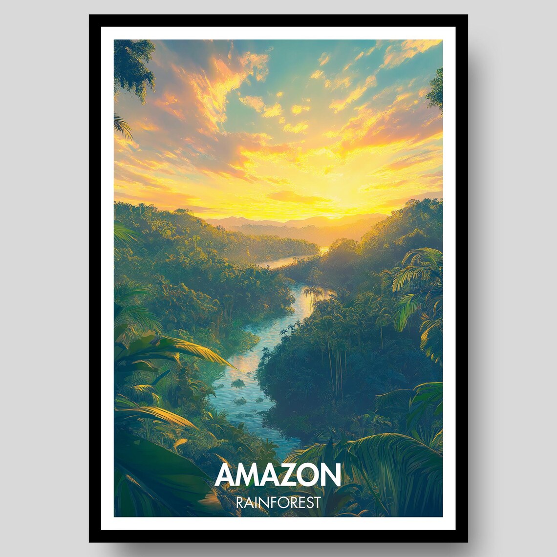 Amazon Rainforest Poster, South America Art Print