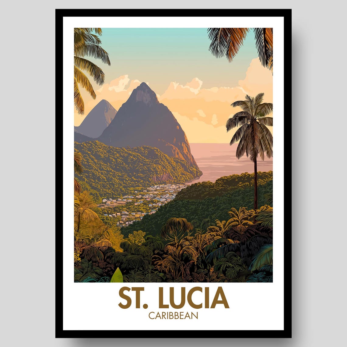 St Lucia Caribbean Poster Print