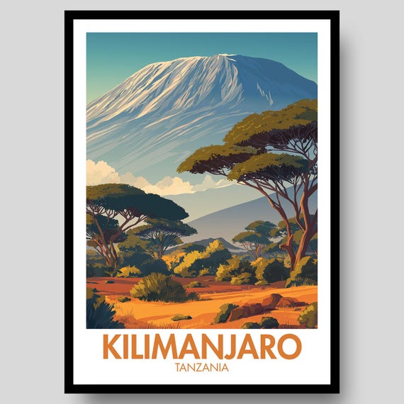 Kilimanjaro Poster Mount Gifts Tanzania Print