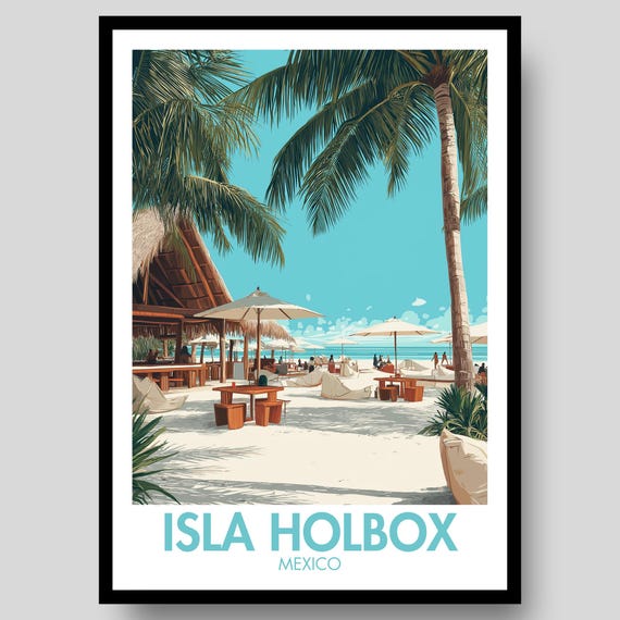 Isla Holbox Poster Mexico Mexican Wall Decor Print Art