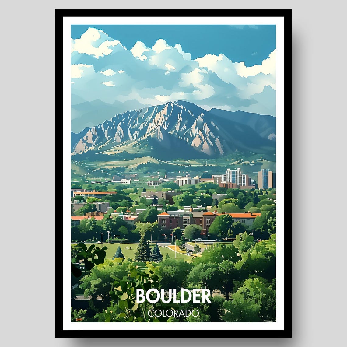 Boulder Poster, Colorado Travel Poster