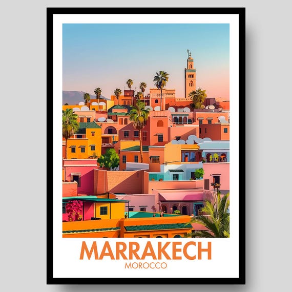 Marrakech Poster Egypt Print Art Decor Egyptian Wall