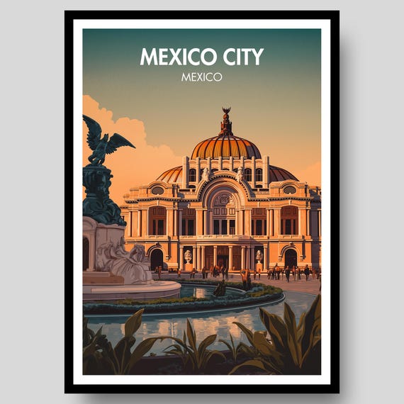 Mexico City Poster Mexican Wall Art Decor Print