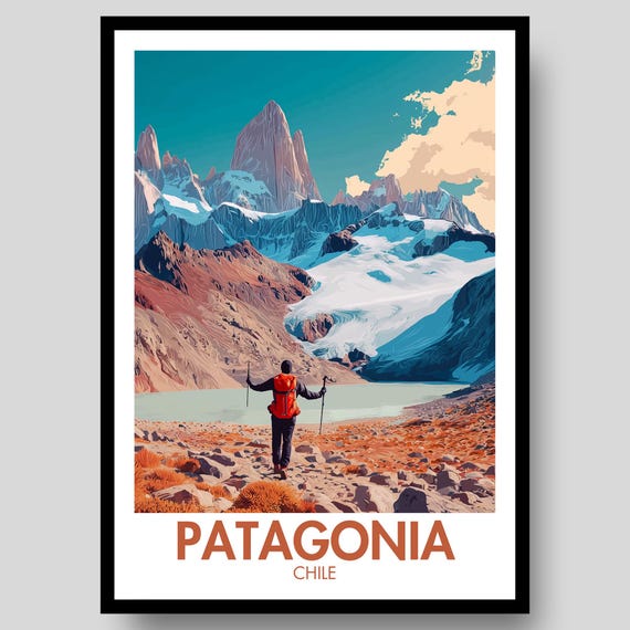 Poster Print Fitz Roy Mountains Chile Wall Art Argentina