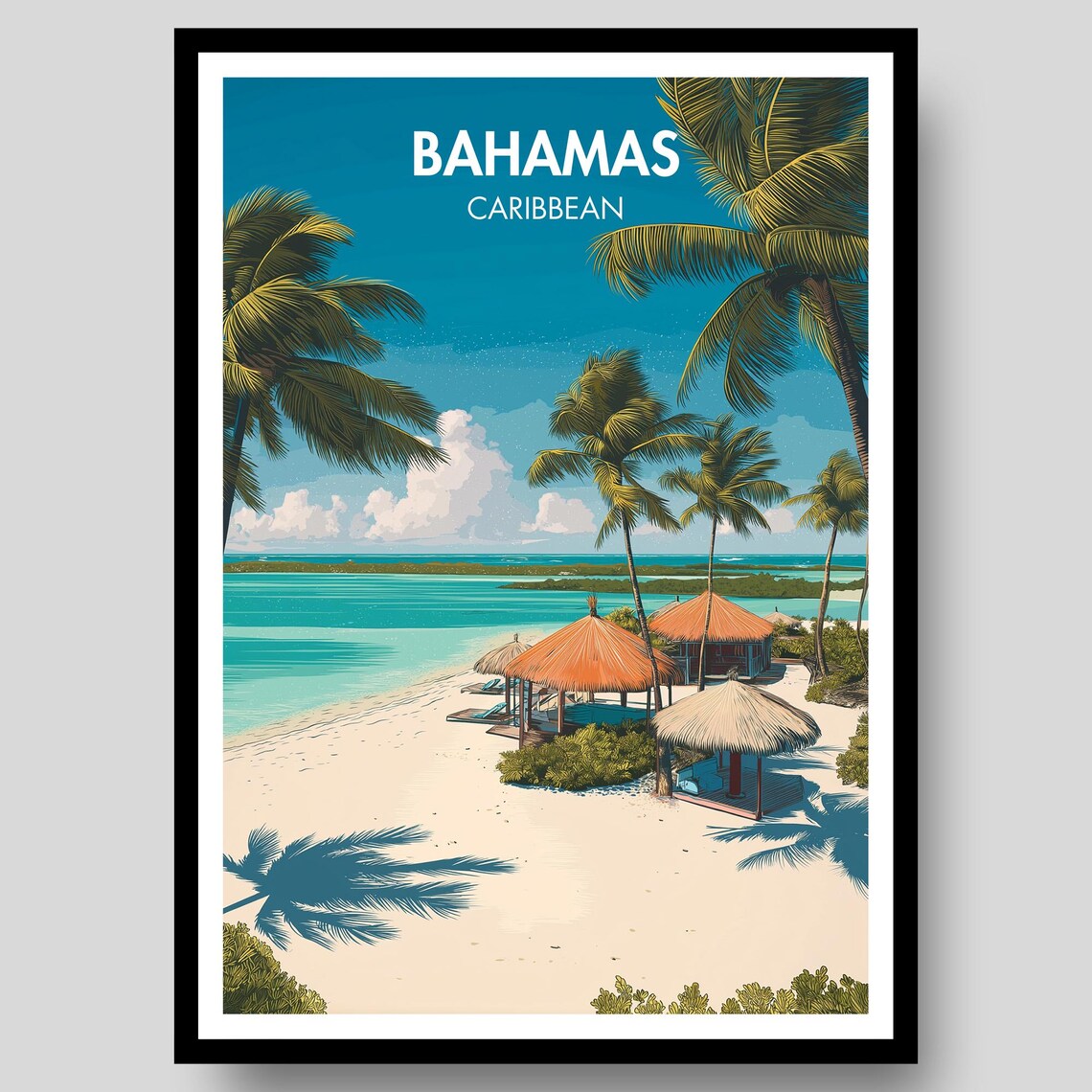 Bahamas Poster, Caribbean Travel Art Print