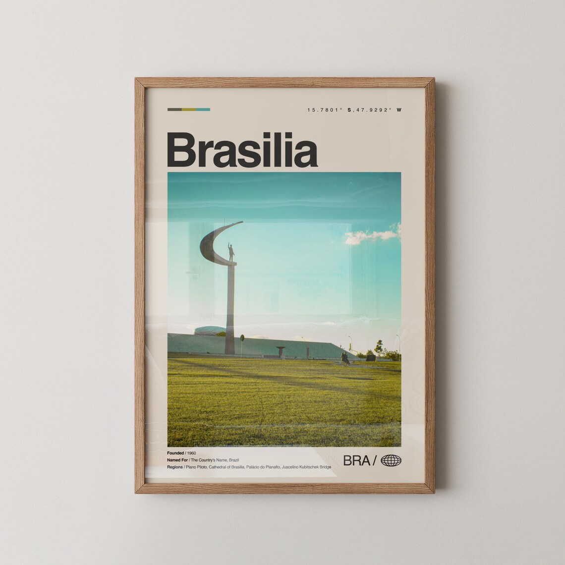 Brasilia Brazil Minimalist City Travel Poster Monument Photo Art
