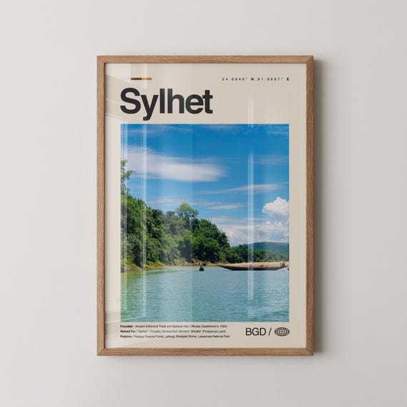 Sylhet Print Bangladesh Wall Art Poster Photo Ratargul Swamp Forest Jaflong Shahjalal Shrine Lalakhal