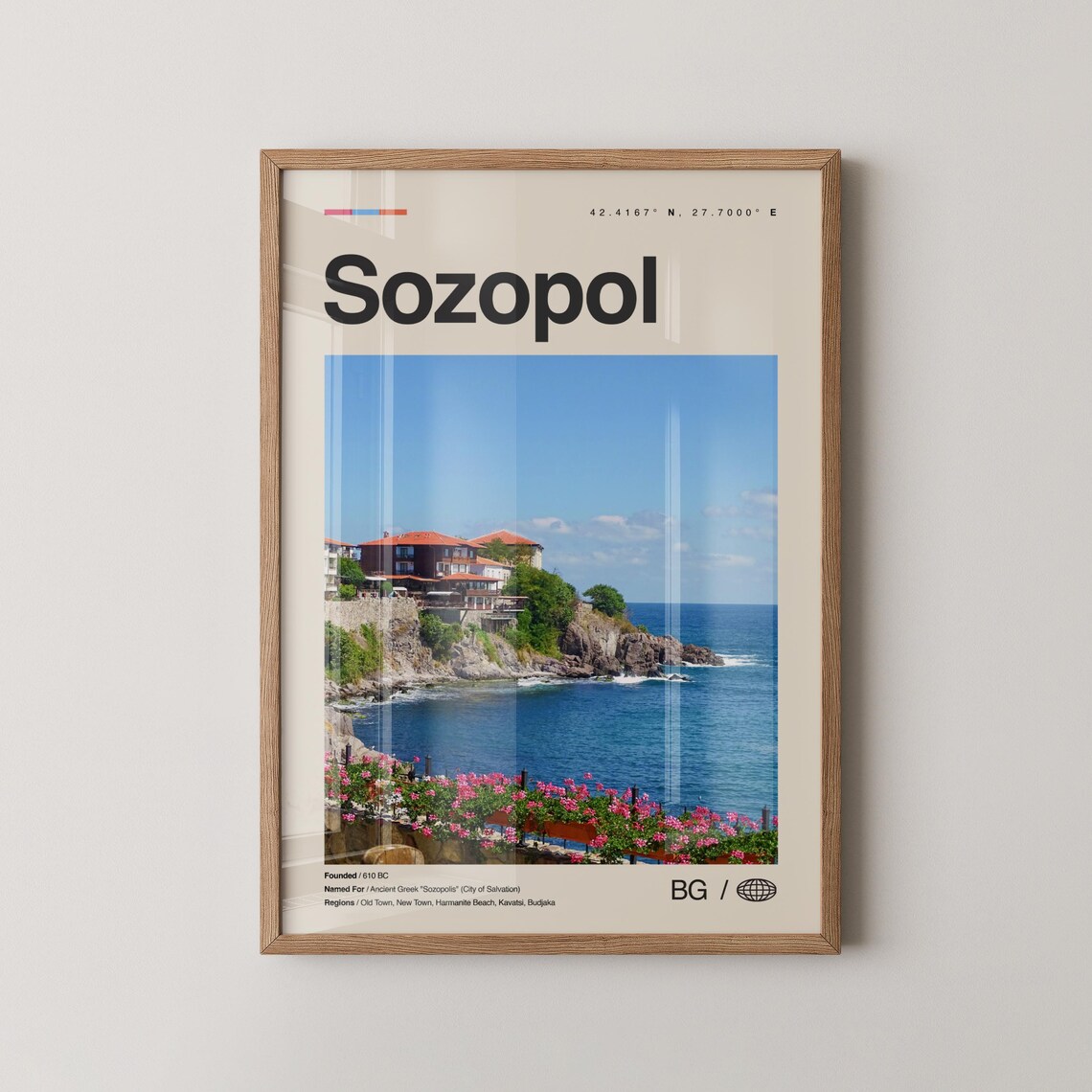 Sozopol Bulgaria Coastal Old Town Vintage Travel Photography Poster