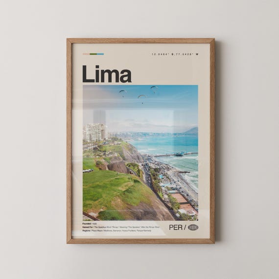 Lima Print Wall Art Poster Photo Plaza Mayor Huaca Pucllana Miraflores Parque Kennedy Museo Larco