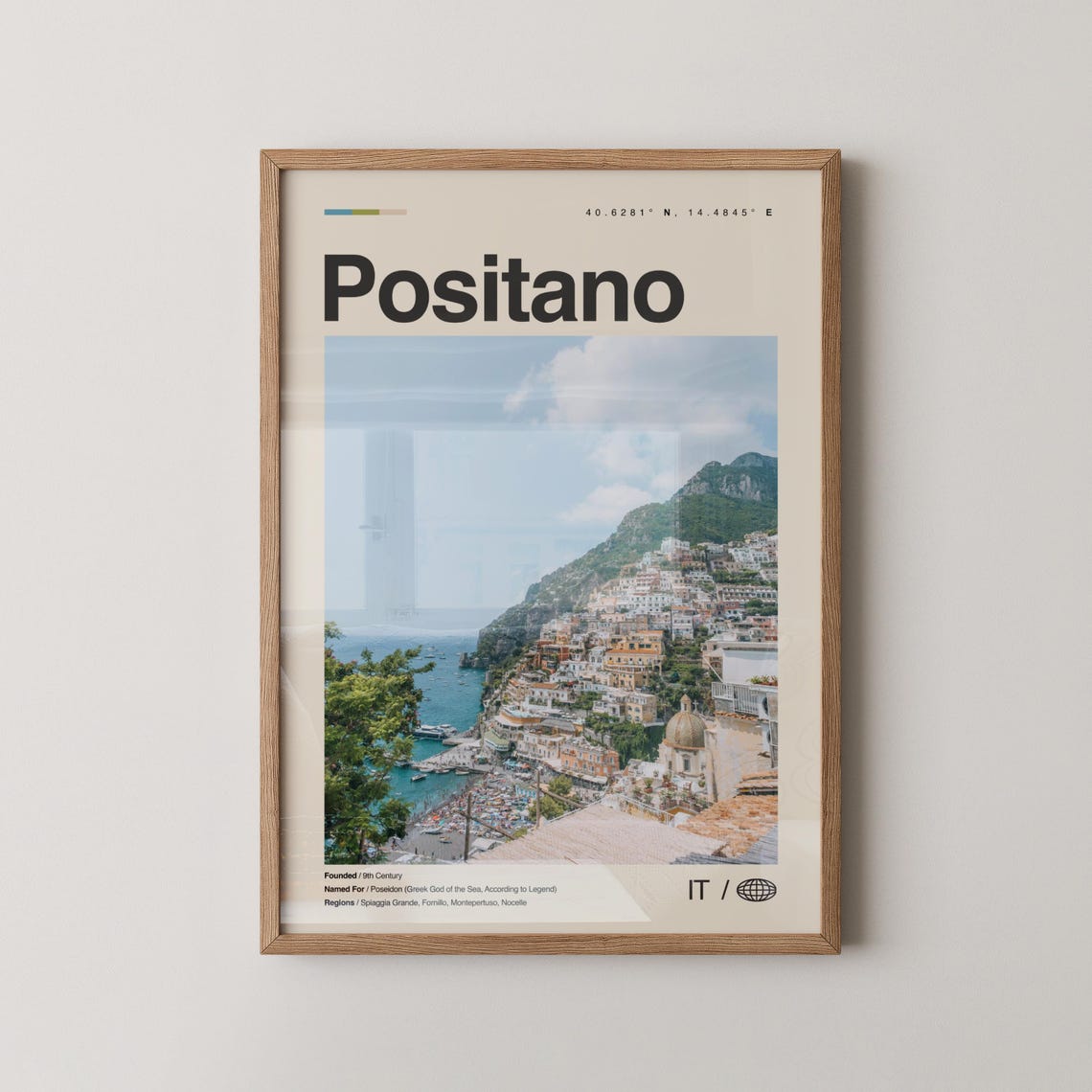 Positano Italy Amalfi Coast Cliffside Village Photo Travel Poster