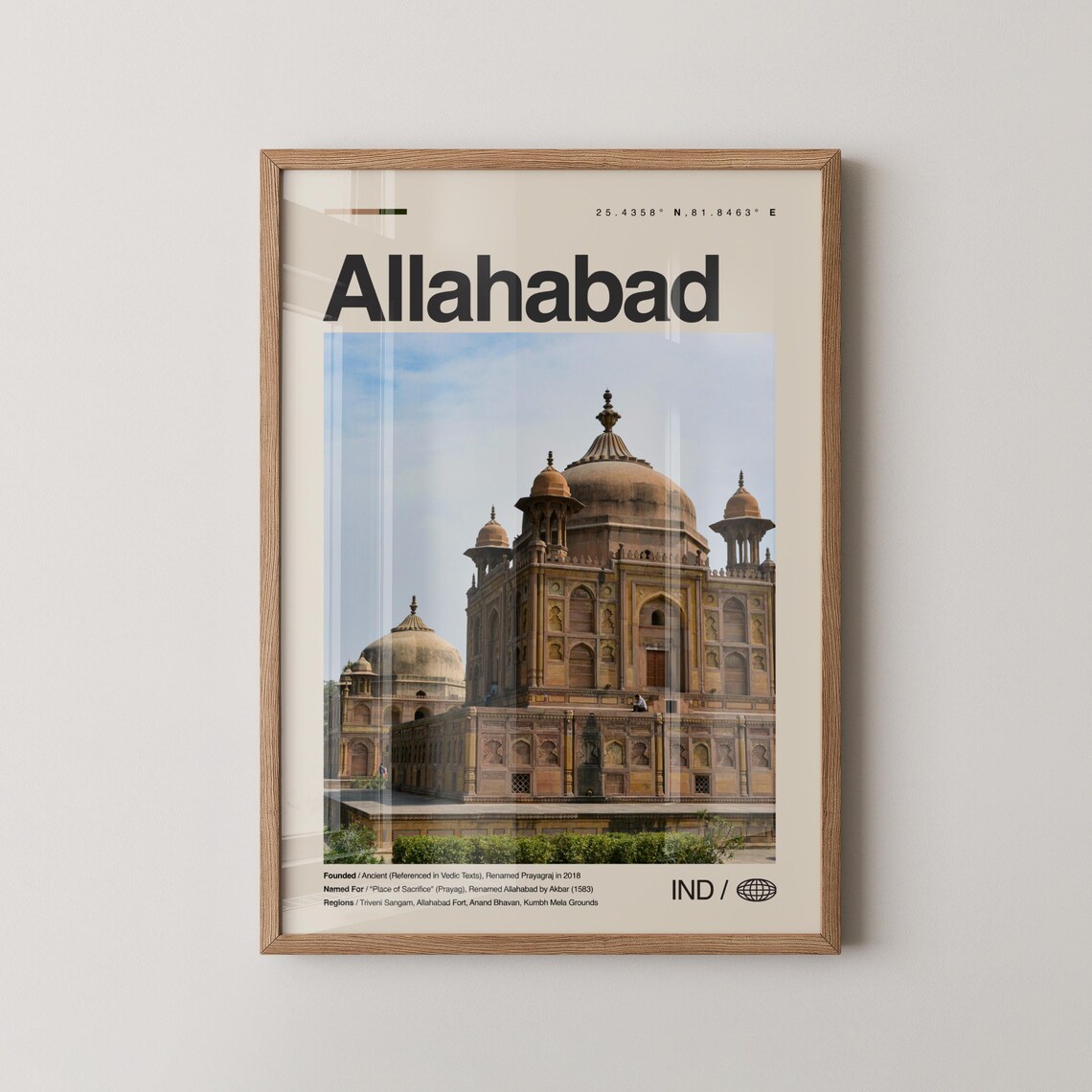 Allahabad India Mughal Era Domed Tomb Heritage Travel Poster