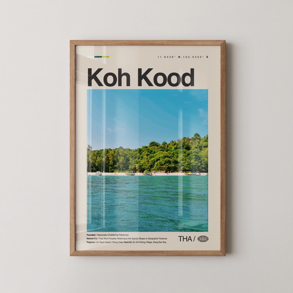 Koh Kood Thailand Tropical Turquoise Beach Island Travel Poster