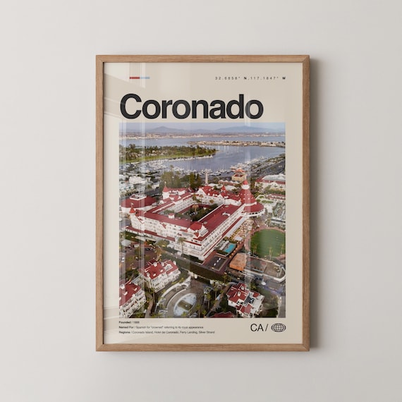 Coronado California Hotel Del Coronado Aerial Photo Travel Poster