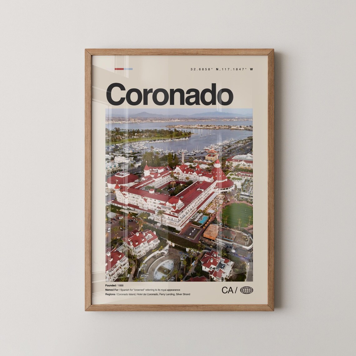 Coronado California Hotel Del Coronado Aerial Photo Travel Poster