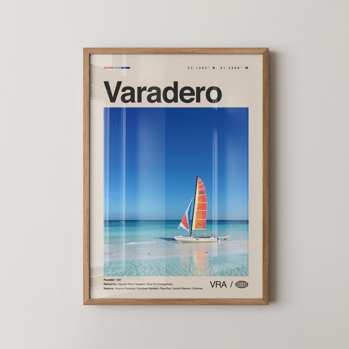 Varadero Cuba Catamaran Sailboat Turquoise Beach Travel Poster