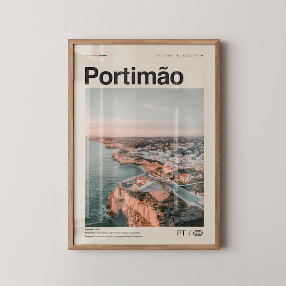 Portimao Print Portimo Wall Art Poster Photo Dcor Map Portugal