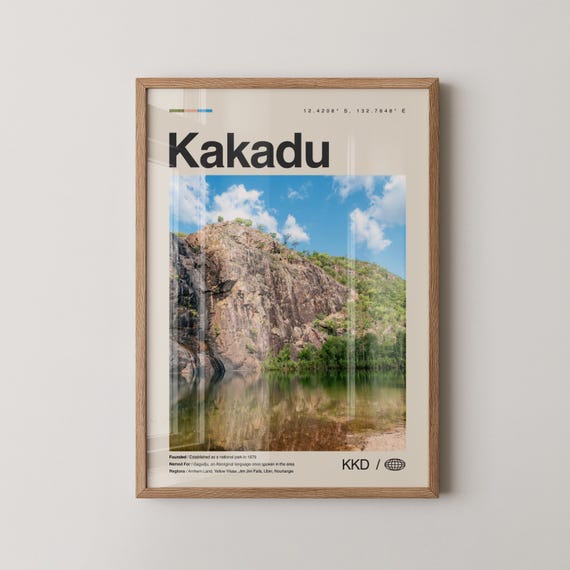 Kakadu Print Wall Art Poster Photo Dcor Map Northern Territory Australia