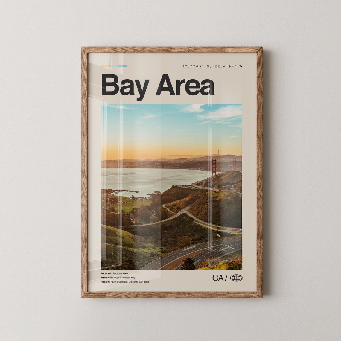 Bay Area Travel Poster, Golden Gate Bridge