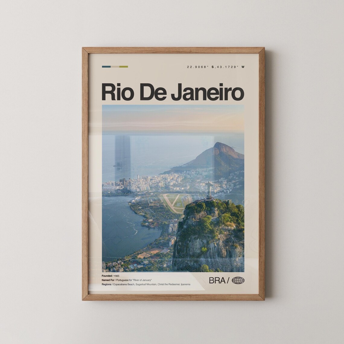 Rio De Janeiro Brazil Minimalist Travel Poster Christ Redeemer Bay Photo