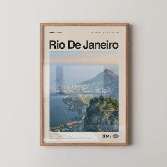 Rio De Janeiro Brazil Minimalist Travel Poster Christ Redeemer Bay Photo