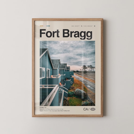 Fort Bragg California Minimal Coastal Town Photo Travel Poster