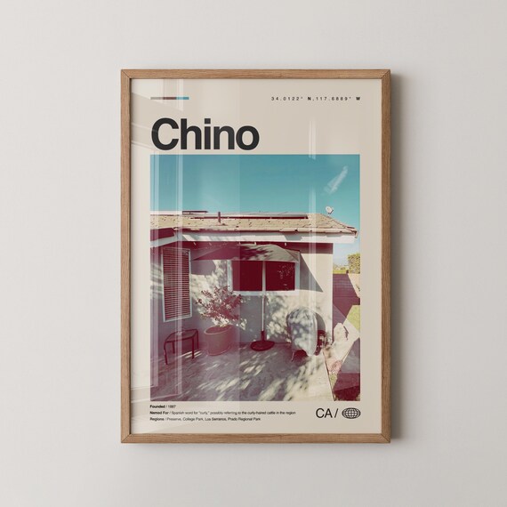Chino California City Photo Print With Coordinates And History