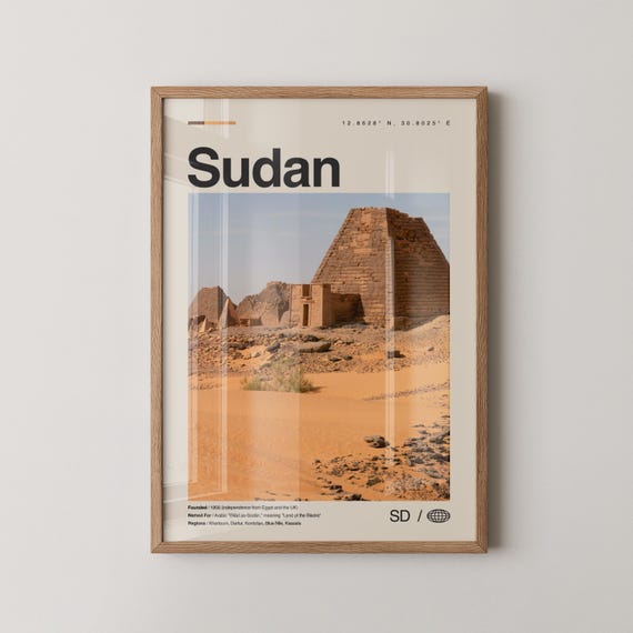 Sudan Print Wall Art Poster Photo Decor Country Khartoum Africa