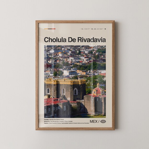 Cholula De Rivadavia Mexico Travel Poster Great Pyramid Church Photo