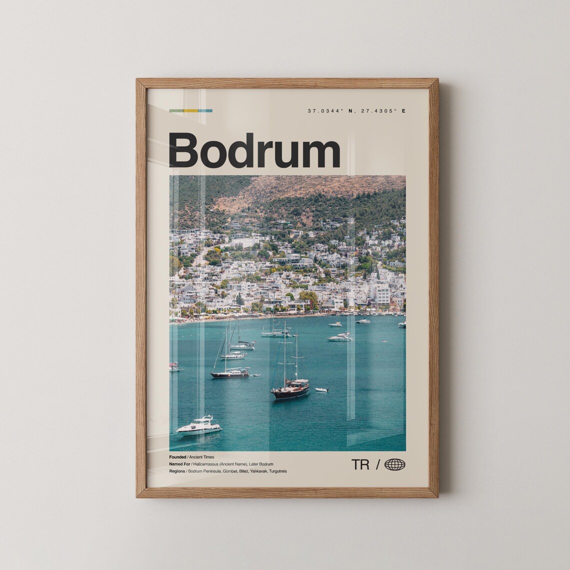 Bodrum Turkey Aegean Harbor Sailing Boats Travel Photo Poster