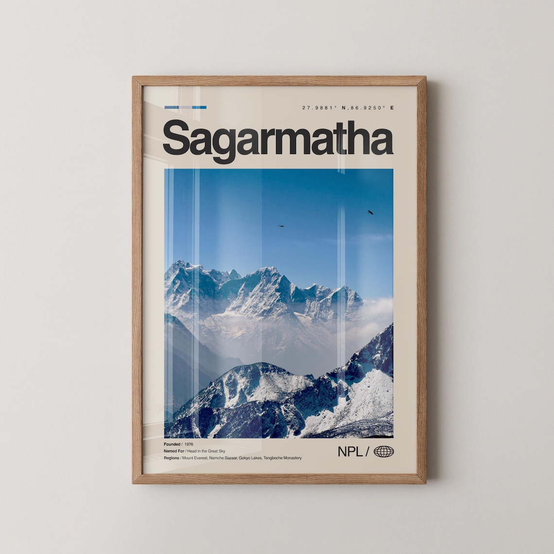 Sagarmatha Mount Everest Nepal Himalaya Peak Photo Travel Poster