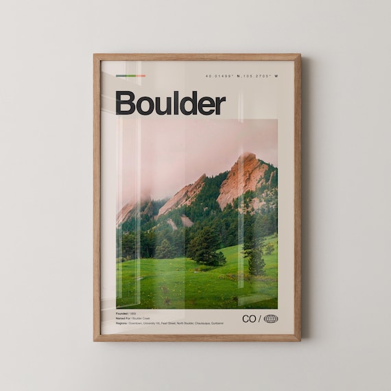 Boulder Colorado Green Flatirons Meadow Spring City Photo Poster