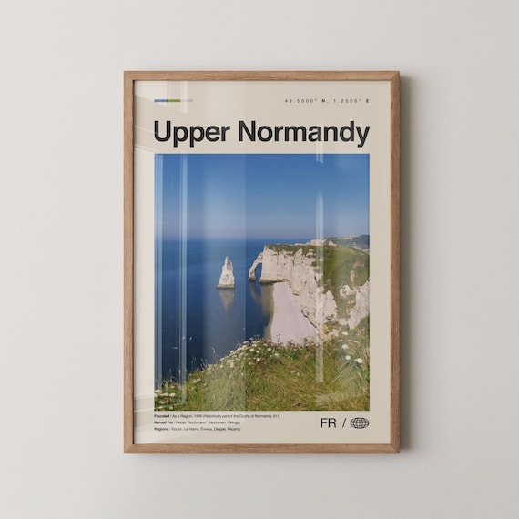 Upper Normandy Print Wall Art Poster Photo Dcor Map
