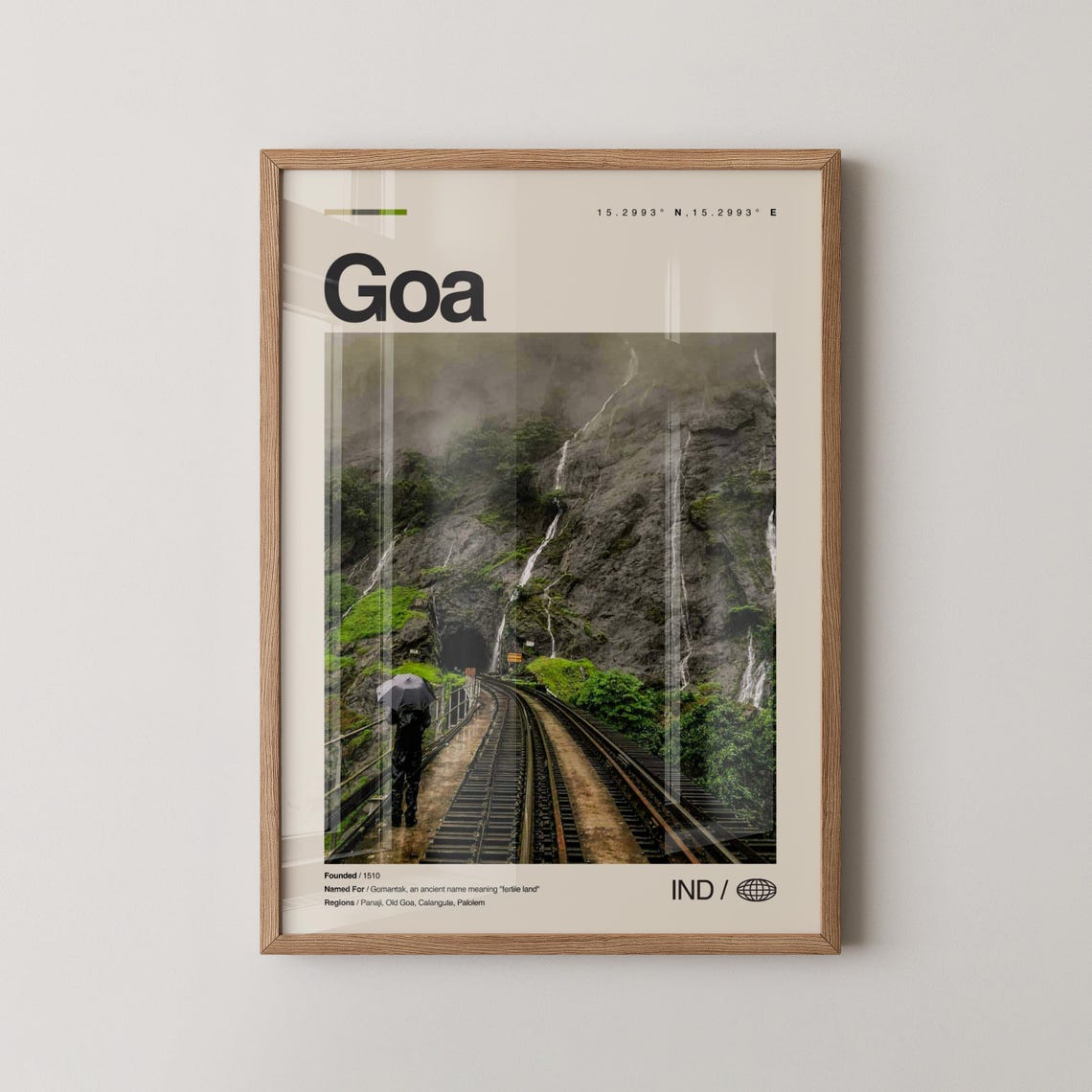 Goa India Dudhsagar Waterfalls Monsoon Photo Travel Poster Art