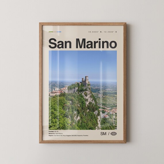 San Marino Travel Print Guaita Fortress Mount Titano Photo Minimalist Decor