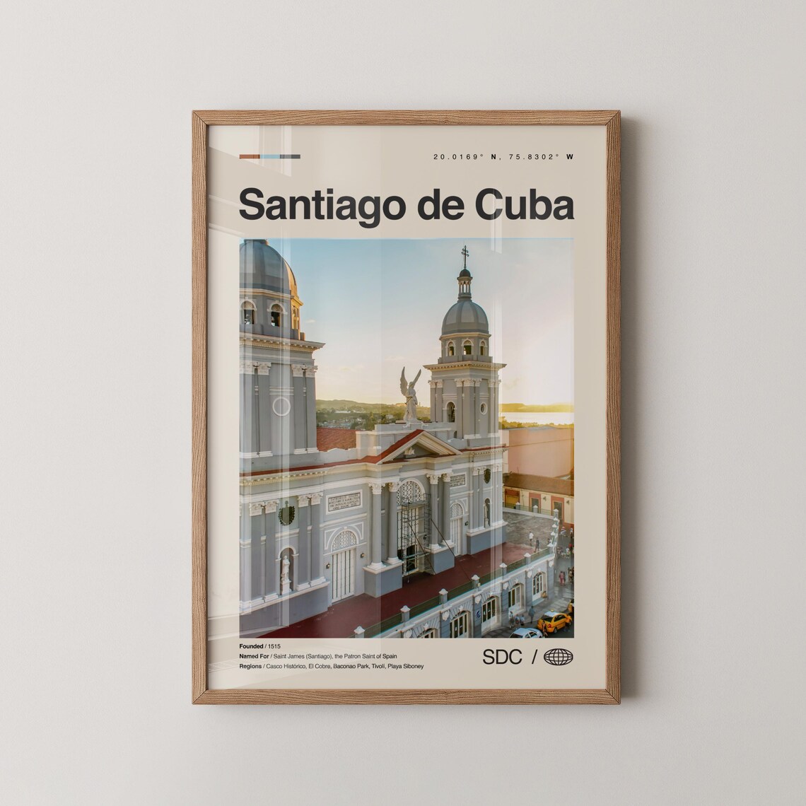 Santiago De Print, Latin America Travel Poster
