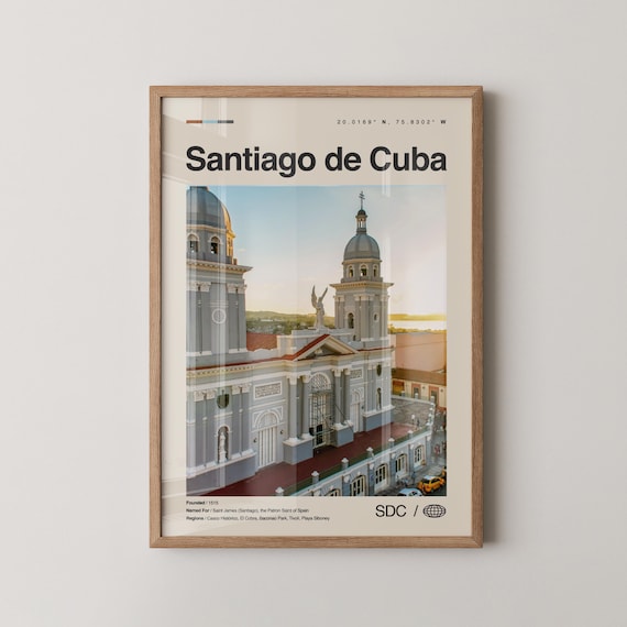 Santiago De Print, Latin America Travel Poster