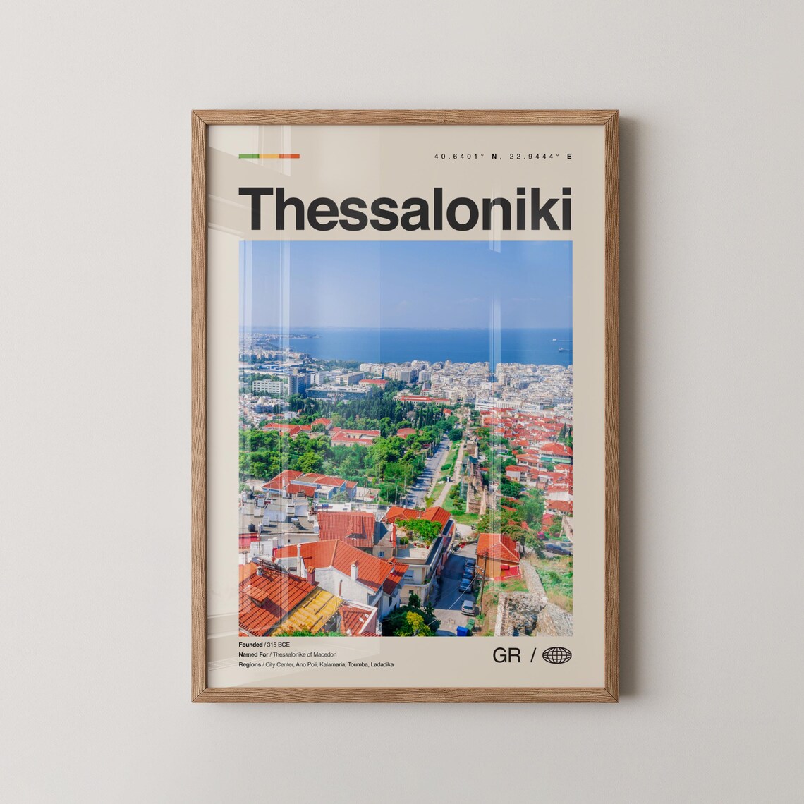Thessaloniki Greece Coastal City Panorama Travel Photo Poster