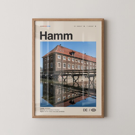 Hamm Print Wall Art Poster Photo Dcor Map Germany