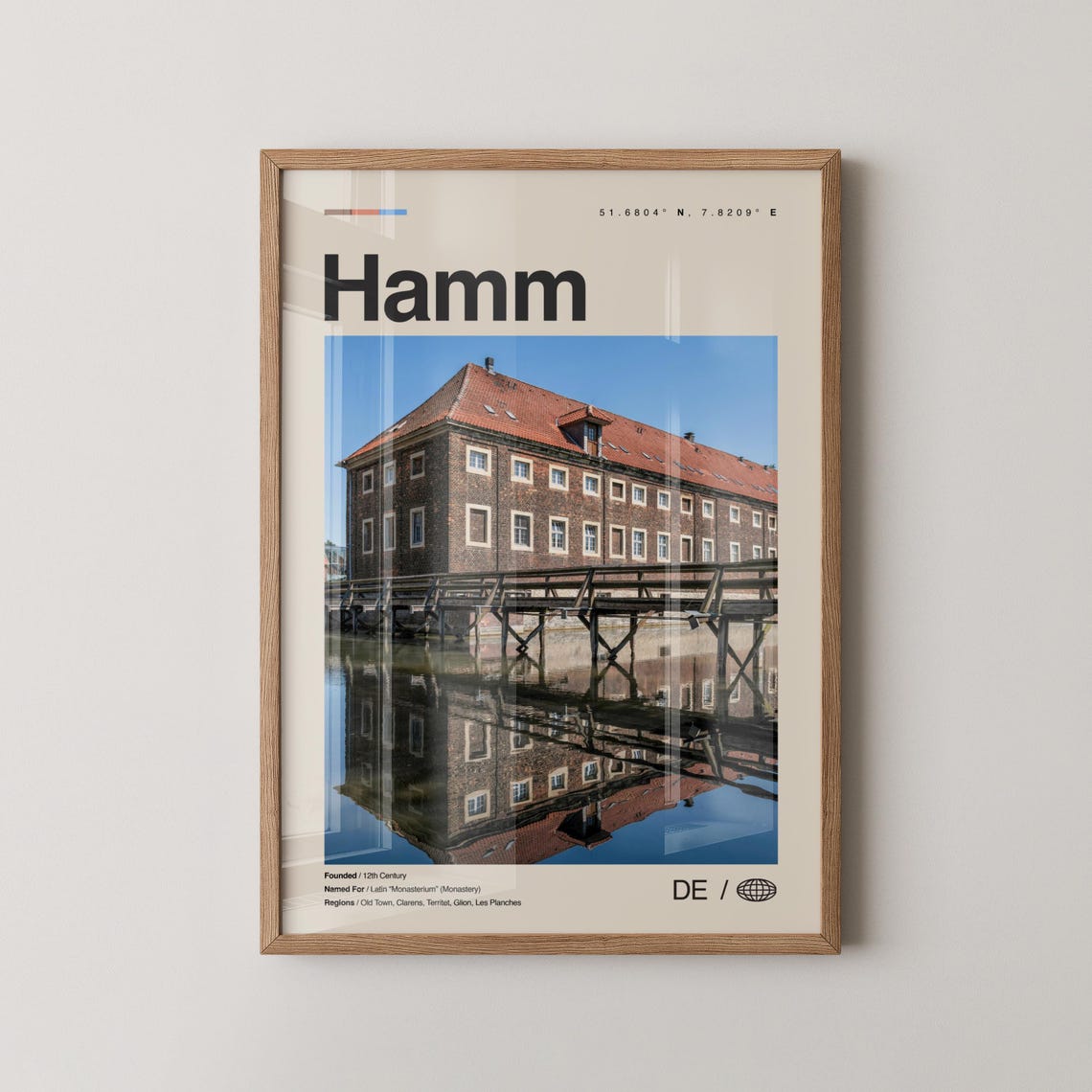 Hamm Print Wall Art Poster Photo Dcor Map Germany