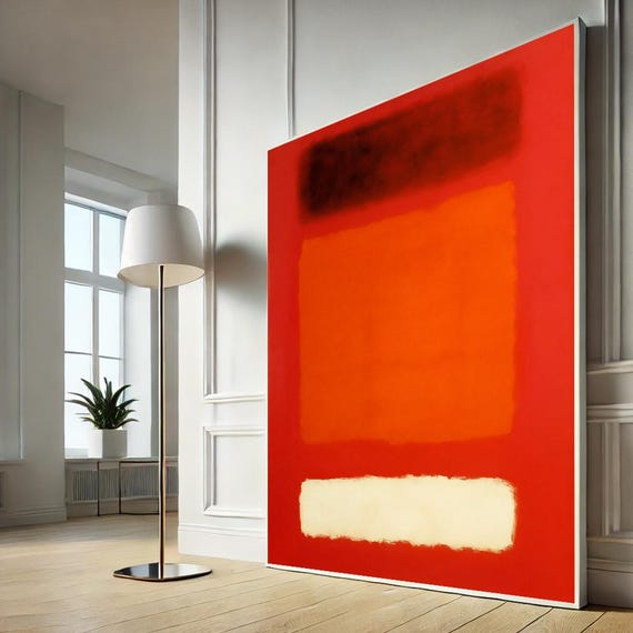 Mark Rothko Red Orange Print Abstract Color Field Canvas Modern Minimalist Wall Art Ready To Hang