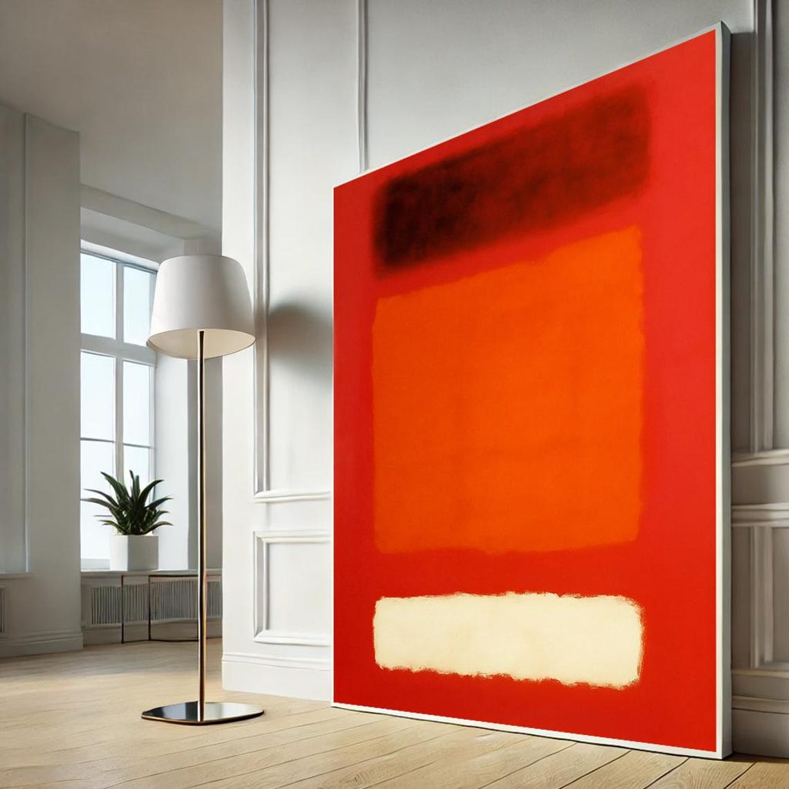 Mark Rothko Style Red Orange Abstract Canvas Print Color Field Modern