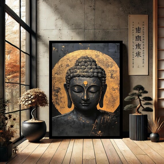 Colorful Buddha Buddhism Canvas Print Painting Wall Art Modern Abstract Home Decor
