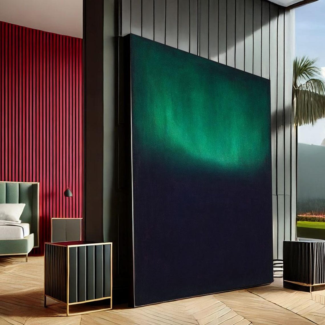 Mark Rothko Inspired Green And Blue Abstract Color Field Print