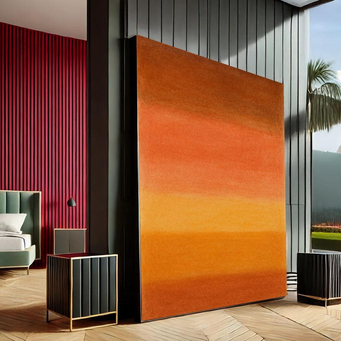 Warm Sunset Gradient Modern Abstract Horizontal Bands Art Poster