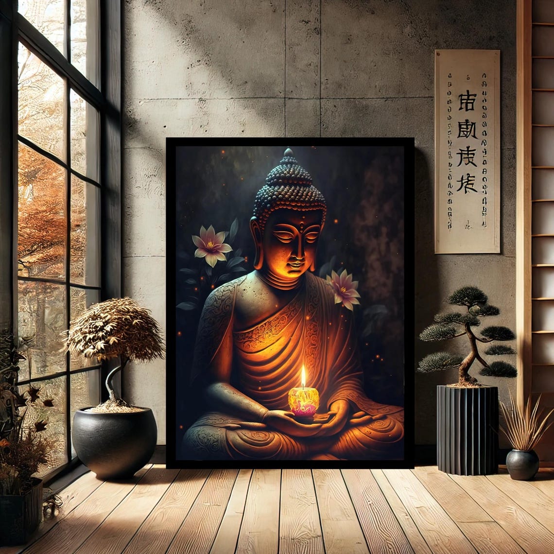 Colorful Buddha Buddhism Canvas Print Painting Wall Art Modern Abstract Home Decor