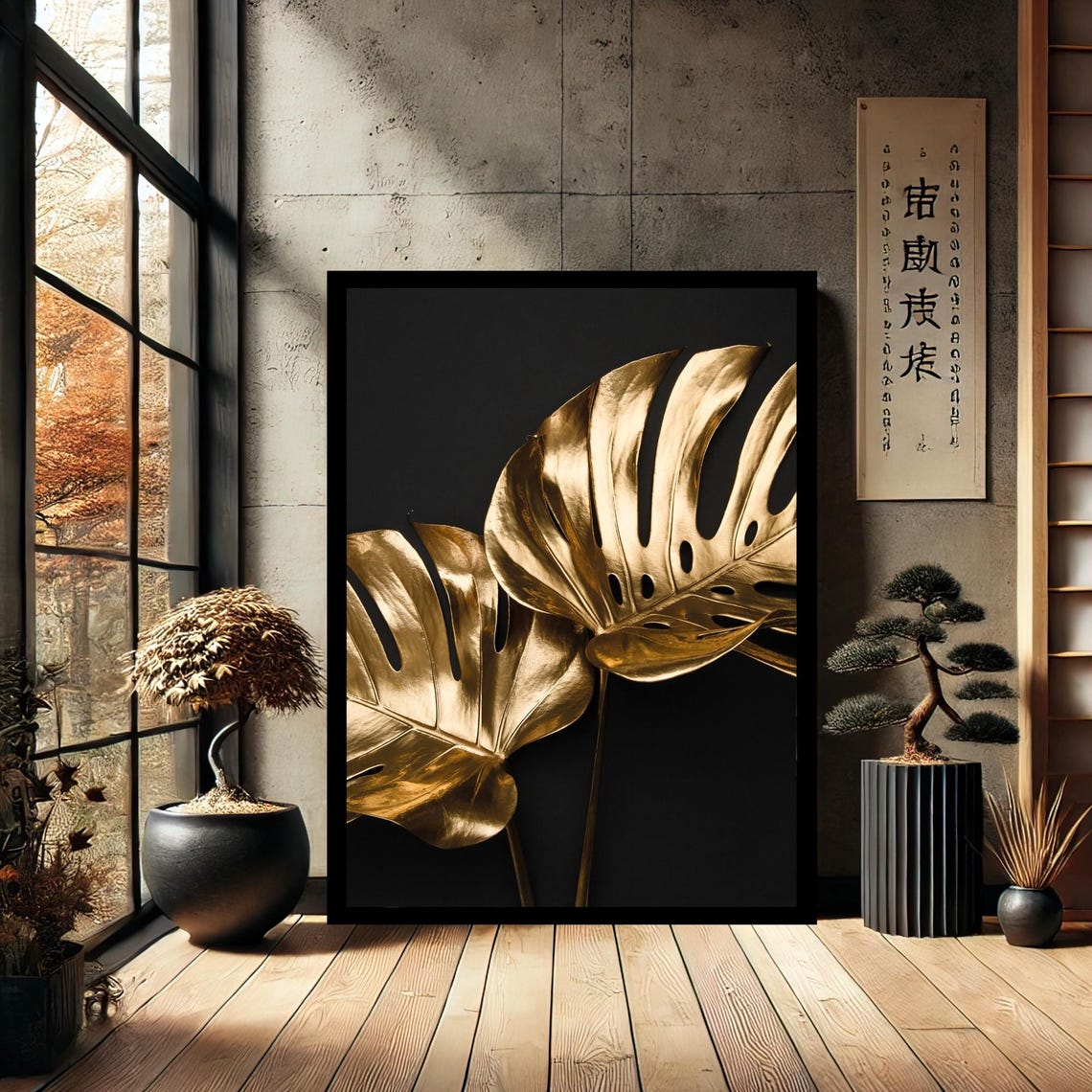 Abstract Gold Leaf Home Decor Canvas Wall Art Modern Print For