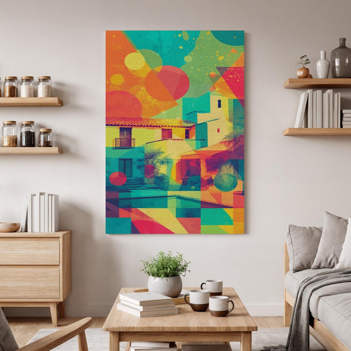 Colorful Abstract Villa, Geometric Modern Design