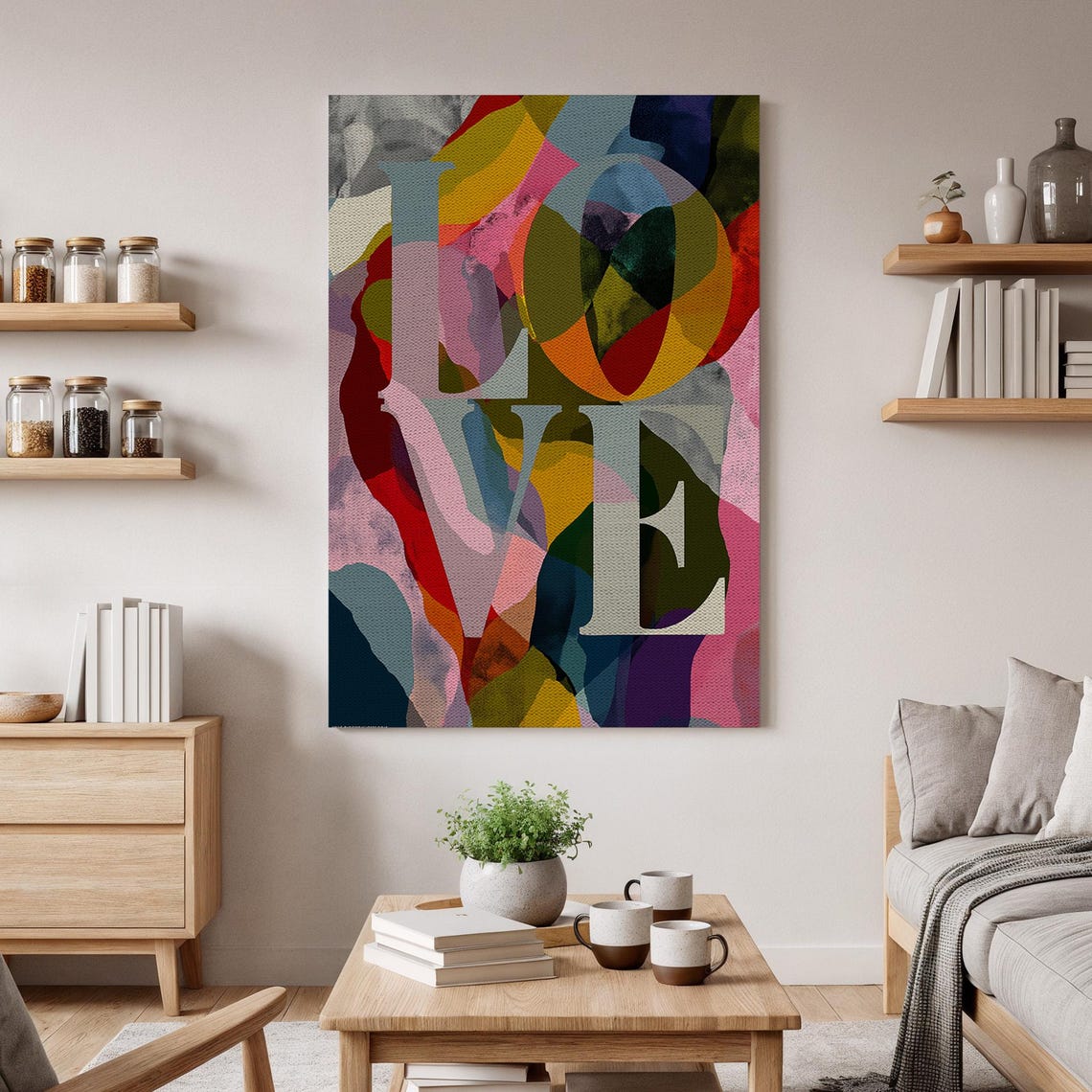 Love Colorful Abstract Typography Bold Modern Living Room Poster